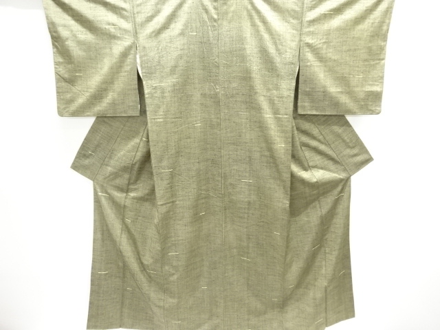 JAPANESE KIMONO / ANTIQUE TSUMUGI KIMONO / WOVEN HORIZONTAL STRIPES A 